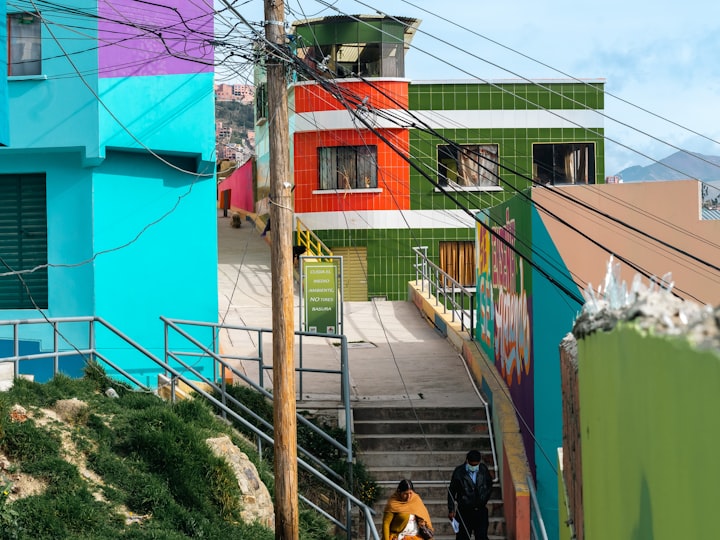 A colorful hillside neighborhood in Latin America